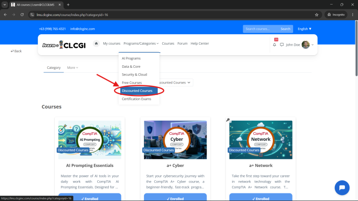 discounted courses