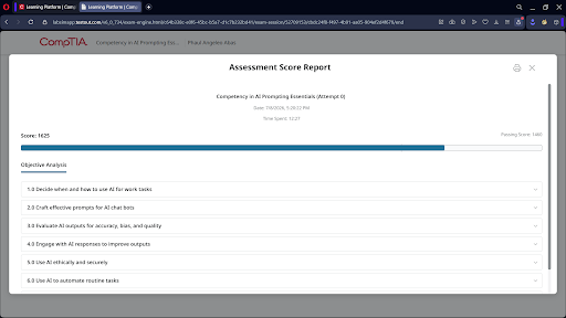 Assessment result